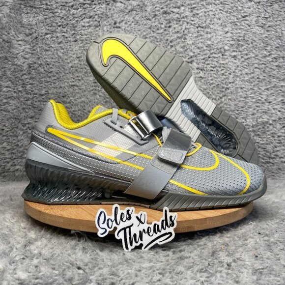 Nike Romaleos 4 Weightlifting Shoe Sizes Men Wolf Grey Lightning CD3463-002 - Picture 1 of 6